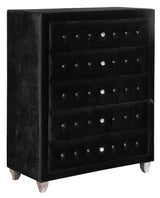 Deanna Black 5-Drawer Rectangular Chest