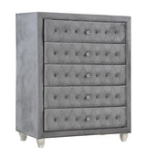 Deanna Gray 5-Piece Tufted California King Bedroom Set