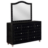 Deanna 7-drawer Rectangular Dresser with Mirror Black