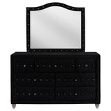 Deanna 7-drawer Rectangular Dresser with Mirror Black