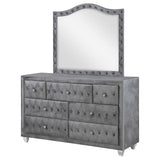 Deanna 7-drawer Rectangular Dresser with Mirror Grey