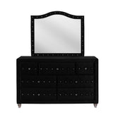 Deanna Black Button Tufted Mirror by Coaster at Eve Furniture