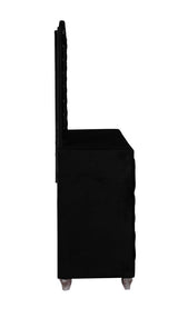 Deanna Black Button Tufted Mirror by Coaster at Eve Furniture