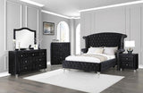 Deanna Black Queen Tufted Upholstered Bed by Coaster at Eve Furniture