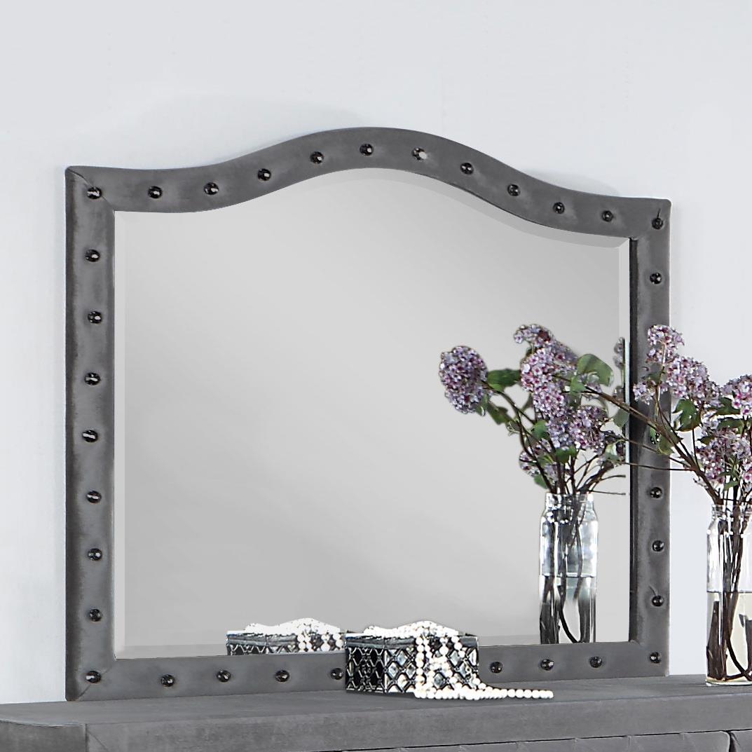 Deanna Gray Button Tufted Mirror