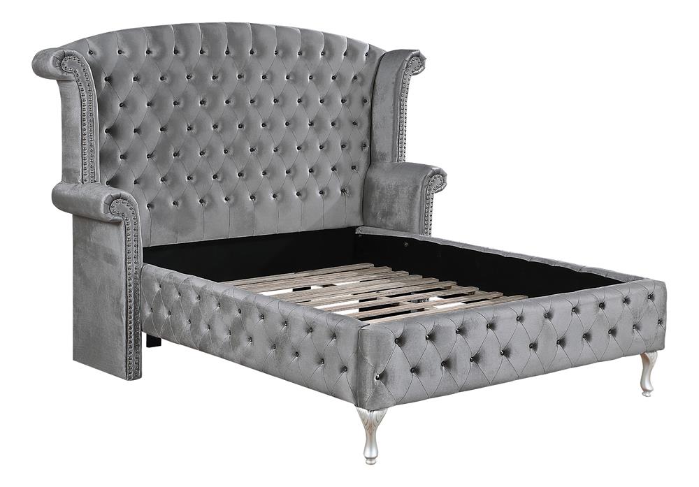 Deanna California King Tufted Upholstered Bed Gray