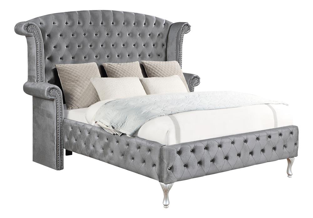 Deanna Gray Upholstered Platform Bedroom Set