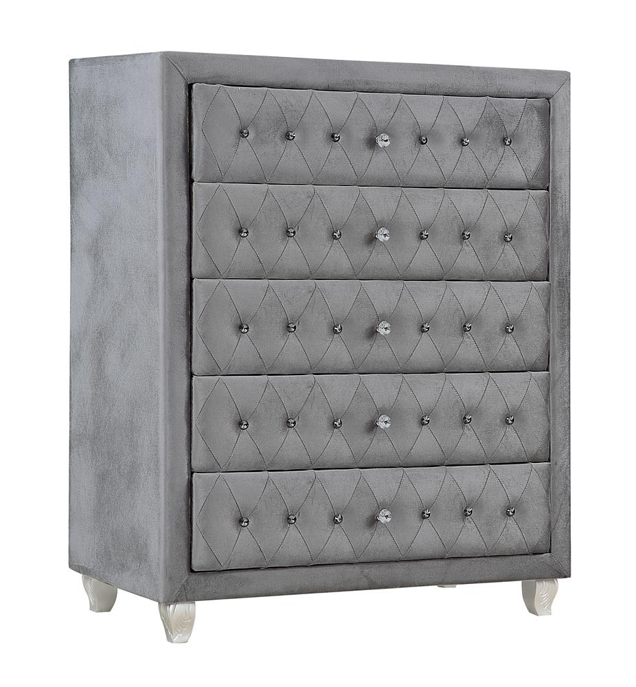 Deanna Gray Upholstered Platform Bedroom Set