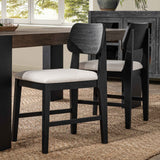Deaven Black Upholstered Dining Chair Oak (Set of 2) by Classic Home at Eve Furniture