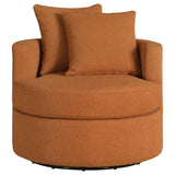Debbie Burnt Orange Upholstered Swivel Accent Chair by Coaster at Eve Furniture