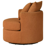 Debbie Burnt Orange Upholstered Swivel Accent Chair by Coaster at Eve Furniture