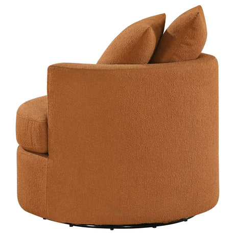 Debbie Burnt Orange Upholstered Swivel Accent Chair by Coaster at Eve Furniture