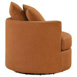 Debbie Burnt Orange Upholstered Swivel Accent Chair by Coaster at Eve Furniture