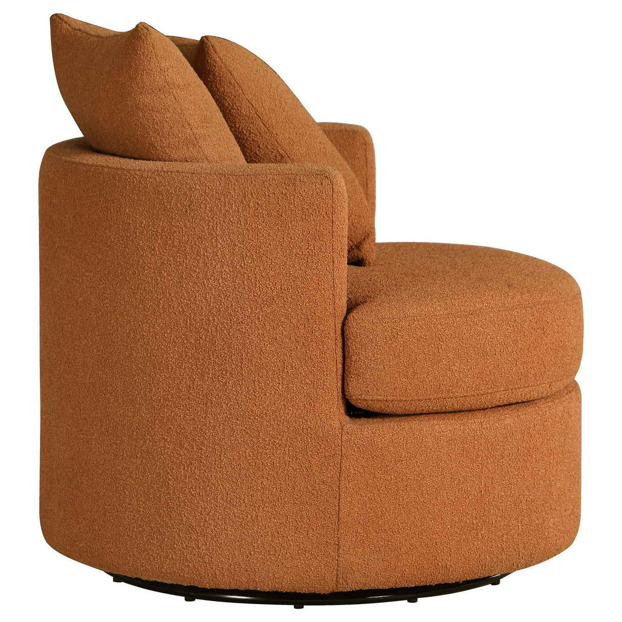 Debbie Burnt Orange Upholstered Swivel Accent Chair by Coaster at Eve Furniture