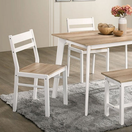 Debbie Natural/White 5-Piece Dining Room Set by Furniture of America at Eve Furniture