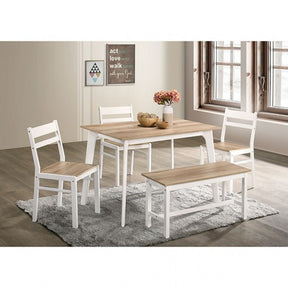 Debbie Natural/White 5-Piece Dining Room Set by Furniture of America at Eve Furniture