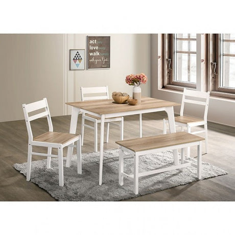 Debbie Natural/White 5-Piece Dining Room Set by Furniture of America at Eve Furniture