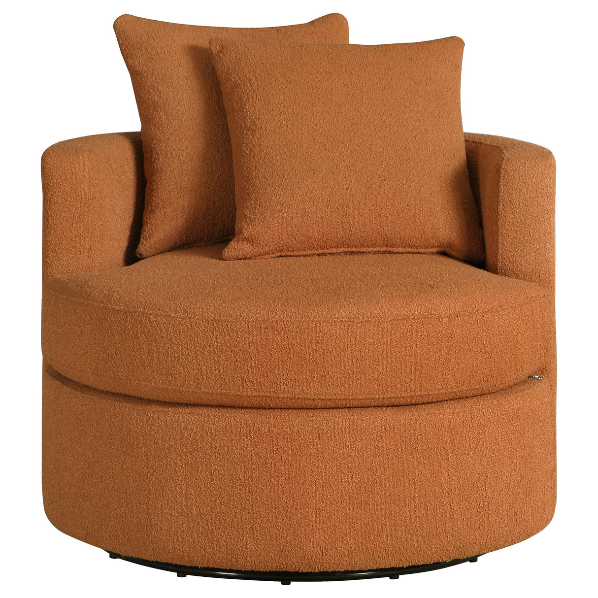 Debbie Burnt Orange Upholstered Swivel Accent Chair