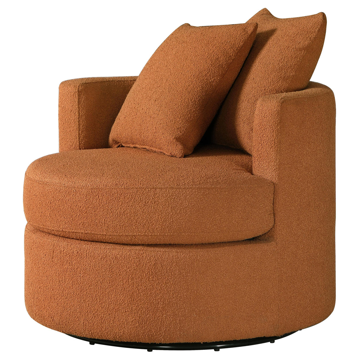 Debbie Burnt Orange Upholstered Swivel Accent Chair