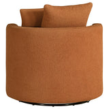 Debbie Burnt Orange Upholstered Swivel Accent Chair