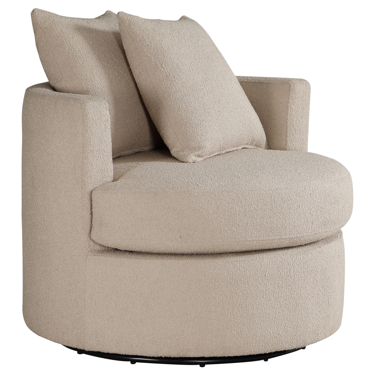 Debbie Camel Upholstered Swivel Accent Chair