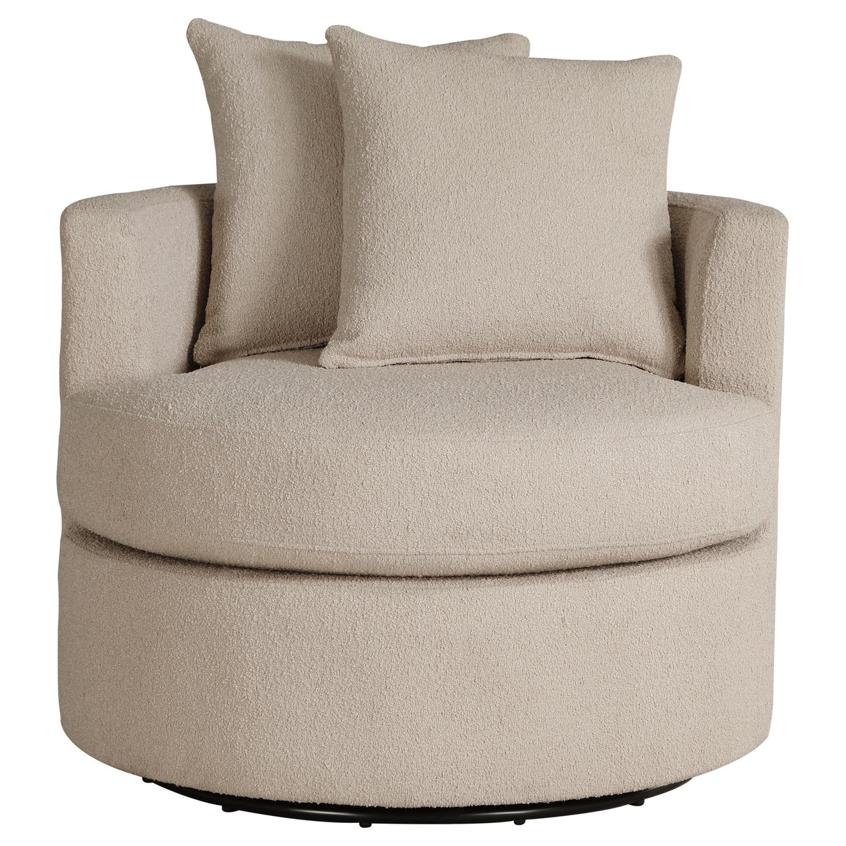 Debbie Camel Upholstered Swivel Accent Chair