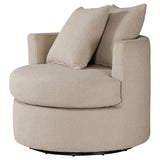 Debbie Camel Upholstered Swivel Accent Chair