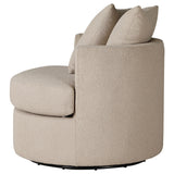 Debbie Camel Upholstered Swivel Accent Chair