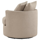 Debbie Camel Upholstered Swivel Accent Chair