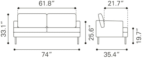 Decade Brown Sofa by Zuomod at Eve Furniture