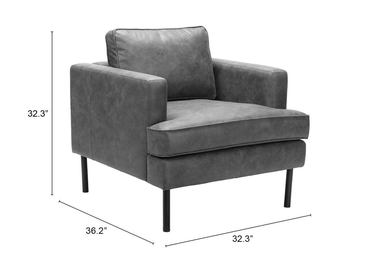 Decade Vintage Gray Armchair by Zuomod at Eve Furniture