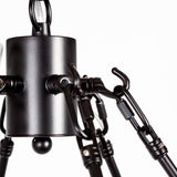 Decamp I Black Metal Chassis Glass Tube Twelve Light Chandelier by Mercana at Eve Furniture