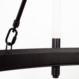 Decamp I Black Metal Chassis Glass Tube Twelve Light Chandelier by Mercana at Eve Furniture