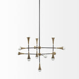 Decarlo II Black/Gold Metal Multi-Arm Thirteen Light Chandelier by Mercana at Eve Furniture