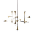 Decarlo II Black/Gold Metal Multi-Arm Thirteen Light Chandelier by Mercana at Eve Furniture