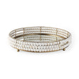 Decatur I White Wooden Bead Mirrored Bottom Round Tray by Mercana at Eve Furniture