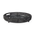 Decatur II Black Wooden Bead Mirrored Bottom Round Tray by Mercana at Eve Furniture