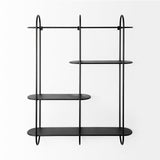 Decimus Black Metal Wall Mounted 3 Tiered Shelf by Mercana at Eve Furniture