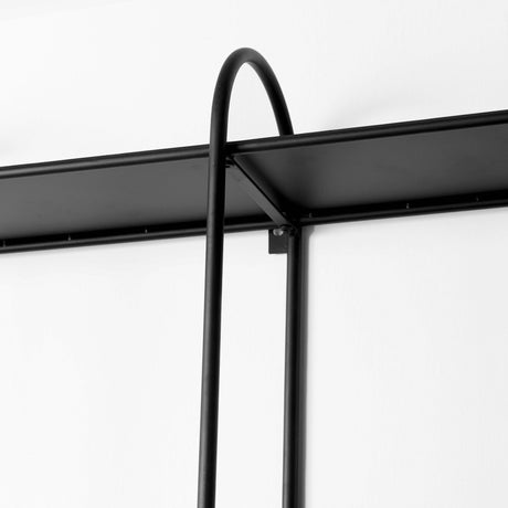 Decimus Black Metal Wall Mounted 3 Tiered Shelf by Mercana at Eve Furniture