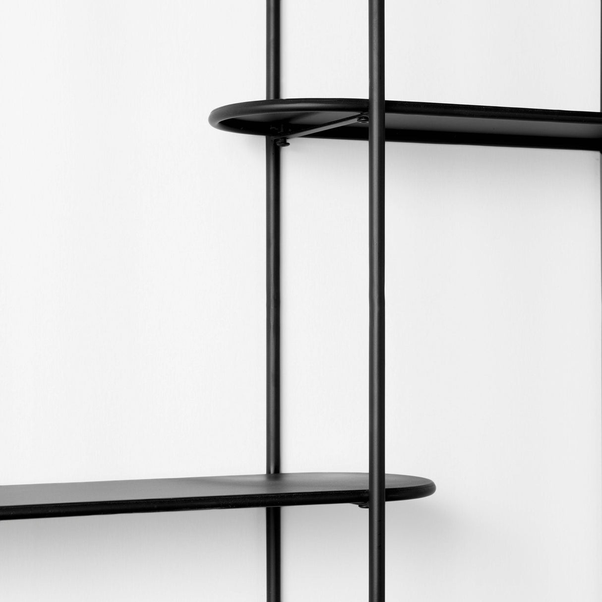 Decimus Black Metal Wall Mounted 3 Tiered Shelf by Mercana at Eve Furniture