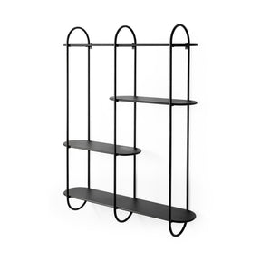 Decimus Black Metal Wall Mounted 3 Tiered Shelf by Mercana at Eve Furniture
