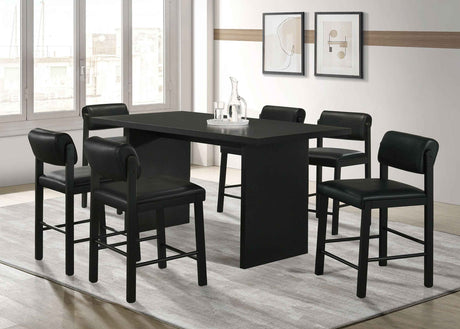Decker Black 7-piece 70-inch Rectangular Counter Height Dining Set by Coaster at Eve Furniture
