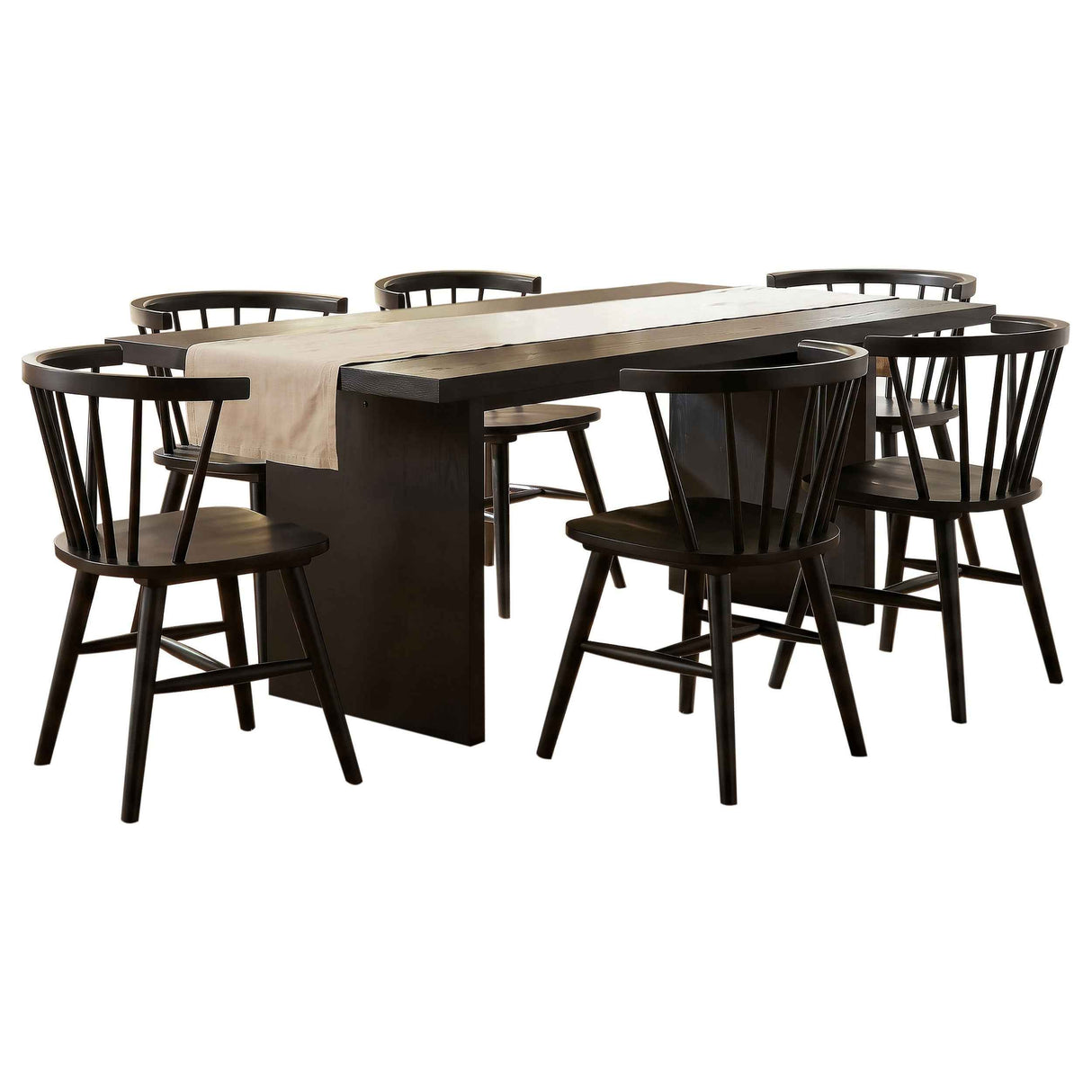 Decker Black 7-Piece 82-inch Rectangular Dining Set by Coaster at Eve Furniture