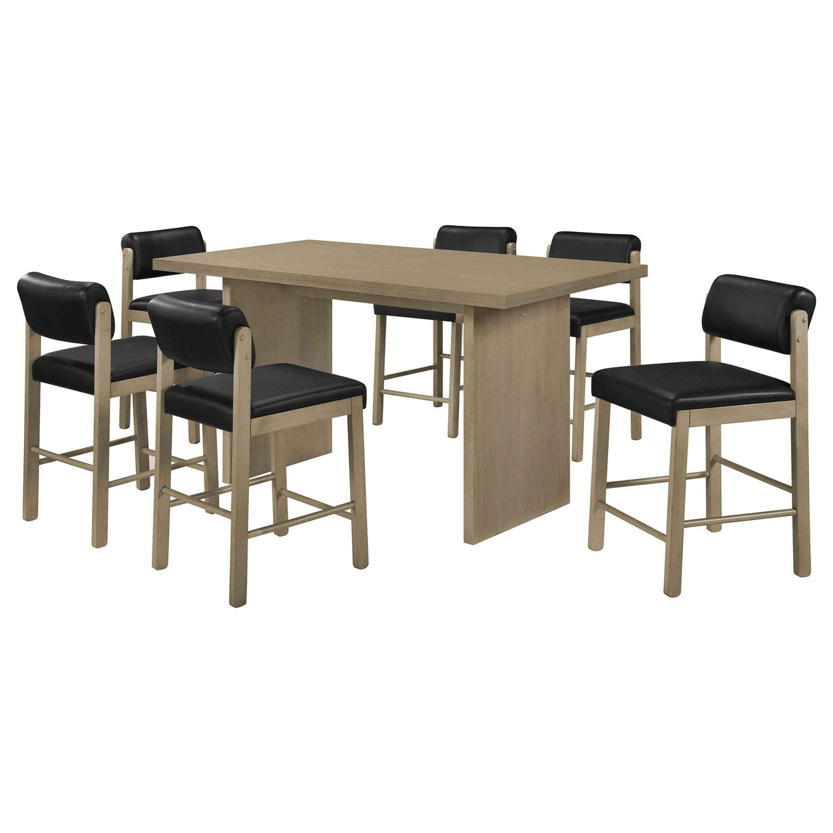 Decker Black/Natural Oak 7-piece 70-inch Rectangular Counter Height Dining Set by Coaster at Eve Furniture