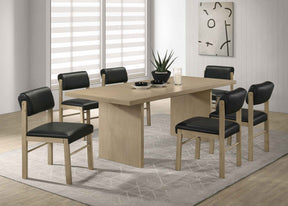 Decker Black/Natural Oak 7-piece 82-inch Rectangular Dining Set by Coaster at Eve Furniture