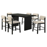 Decker Cream/Black 7-piece 70-inch Rectangular Counter Height Dining Set by Coaster at Eve Furniture