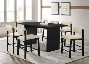 Decker Cream/Black 7-piece 70-inch Rectangular Counter Height Dining Set by Coaster at Eve Furniture
