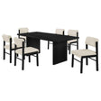 Decker Cream/Black 7-piece 82-inch Rectangular Dining Set by Coaster at Eve Furniture