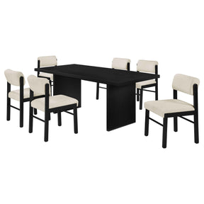 Decker Cream/Black 7-piece 82-inch Rectangular Dining Set by Coaster at Eve Furniture