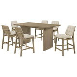 Decker Cream/Natural Oak 7-piece 70-inch Rectangular Counter Height Dining Set by Coaster at Eve Furniture